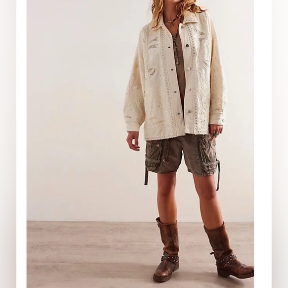 Free People Cream Jean Jacket NWT - Picture 6 of 11